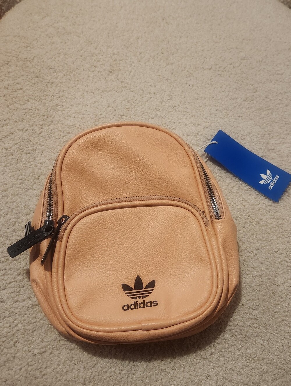 NWT /Adidas Peach/Tan Mini Backpack with Trefoil Logo